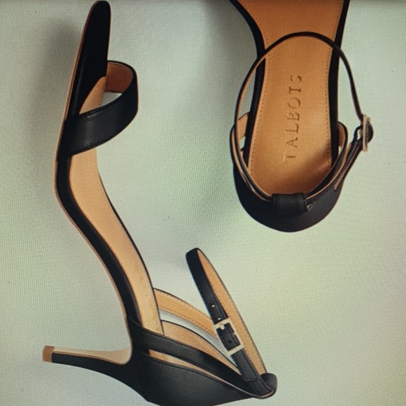 Talbots NWT size 10M black Rosalie 100% leather ankle strap sandals - Picture 7 of 8